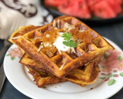 Spicy Sweet Potato Hash Brown Waffles Recipe 