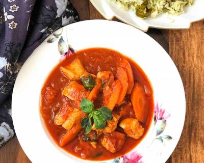 टमाटर बेसिल चिकन करी रेसिपी - Tomato Basil Chicken Curry Recipe