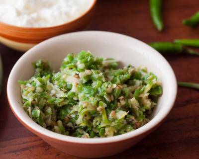महाराष्ट्रियन हरी मिर्च का थेचा रेसिपी - Maharashtrian Green Chilli Thecha Recipe