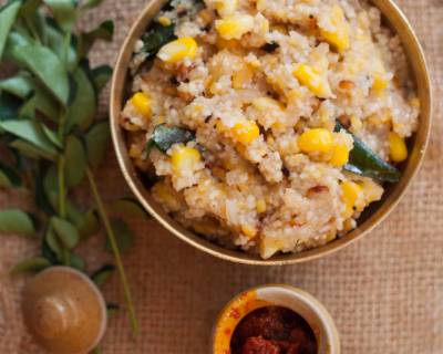Andhra Style Uppu Pindi Recipe (Rice Rava and Moong Dal Pudding Recipe)