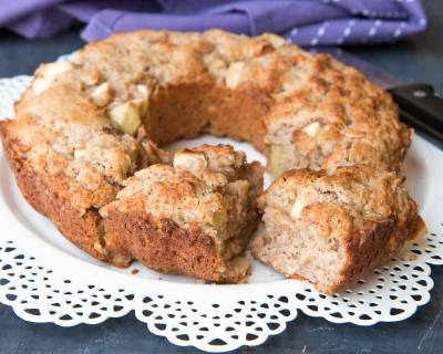 Apple Almond Cake Recipe | With Eggless Version