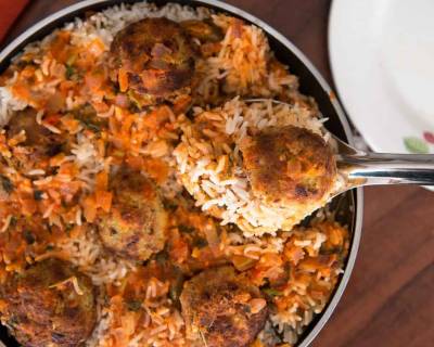 Awadhi Style Chickpea Kofta Biryani Recipe