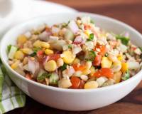 Cucumber Tomato Corn Peanut Salad With Lemon Recipe 