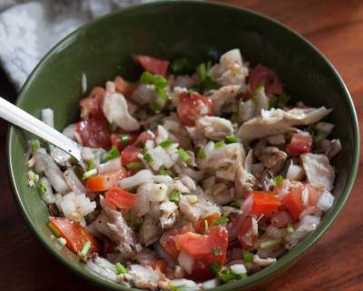Goan Style Salada De Cavalas Salgadas Recipe - Salted Mackerel Salad