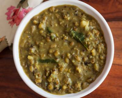 Green Moong Dal Kootu with Raw Banana Peel Recipe 