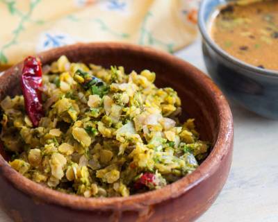 Karnataka Style Bassaru Palya Recipe - Toor Dal And Dill Leaves Stir Fry