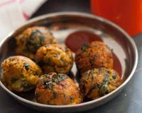 Karnataka Style Alugadde and Mentye Pakoda Recipe (Potato and fenugreek leaves fritters)