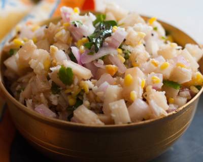 Karnataka Style Baledindina Kosambari Recipe (Banana Stem Salad)