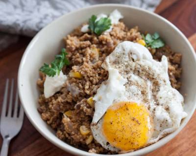 Lebanese Style Caramelized Onion Pilaf with Fried eggs Recipe