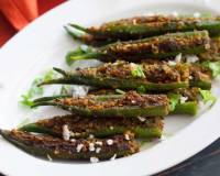 Maharastrian Style Bharli Bhindi Recipe - Stuffed Bhindi With Coconut