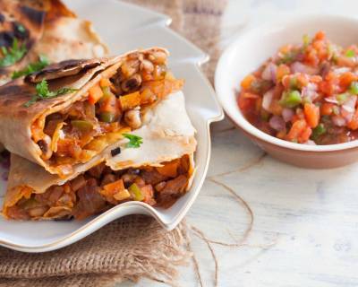 Mexican Style Vegetarian Chimichanga Recipe-Deep Fried Burrito 
