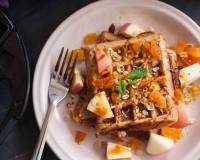 Muesli and Oats Waffle with Apricots Recipe 