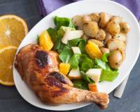 Orange Flavored Barbecue Chicken With Fresh Salad Recipe