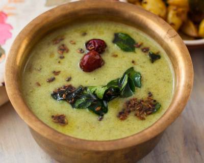 Palak Kadhi Recipe - Spinach Kadhi