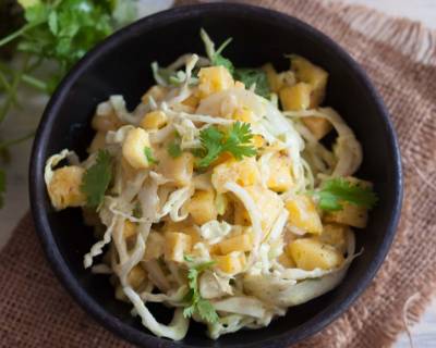 Pineapple, Onions and Cabbage Slaw with Honey Mustard Recipe