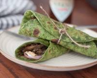 Paneer Mushroom Stuffed Spinach Wrap Flavoured With Prunes