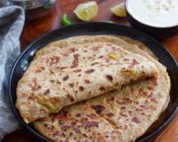 Raw Banana and Banana Stem Stuffed Paratha Recipe