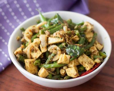 Stir Fry Green beans and Tofu with Panch Phoron Recipe 