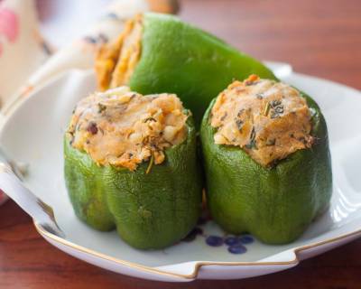 Stuffed Capsicum With Sweet Potato Recipe