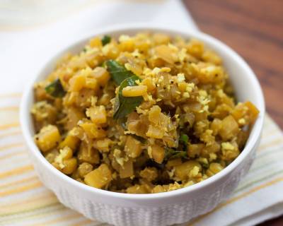 Vazha Thandu Poriyal Recipe - Tamil Nadu Style Dry Banana Stem Fry