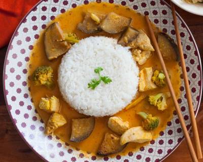 Thai Red Curry with Chicken and Brinjal Recipe