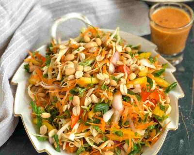 Asian Cabbage Salad with Ginger Peanut Dressing 