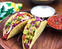 Mexican Taco Recipe With Refried Beans & Fresh Summer Salad
