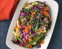 Crunchy Asian Vegetable Salad Recipe With Honey Garlic Dressing