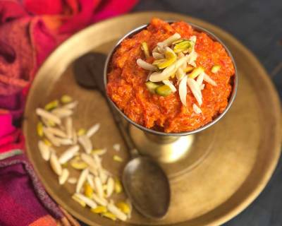 Easy Gajar Halwa Recipe With Khoya Made In A Pressure Cooker