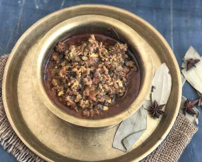 Kothu Kari Kuzhambu Recipe - Mutton Keema Curry 