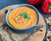 Muhammara Recipe - Roasted Red Bell Pepper & Walnut Dip 