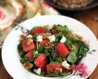 Spinach Watermelon Salad Recipe With Walnuts 