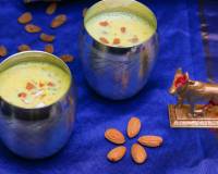 Rose Flavoured Golden Almond Milk Recipe - Badam Doodh