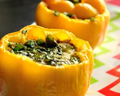 Minced Meat & Corn Stuffed Bell Peppers Recipe