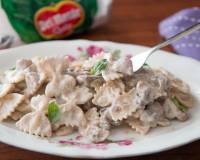 Farfalle Pasta Recipe In a Creamy Mushroom Sauce