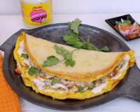 Egg Dosa Recipe With Cheesy Garlic Mayo