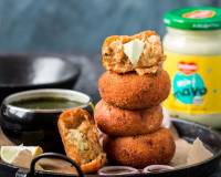 Stuffed Potato Cutlet Recipe With Mint Mayo