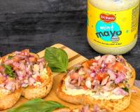 Tomato Onion Bruschetta With Mint Mayo Recipe