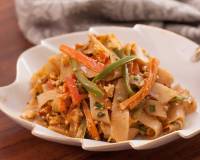 Tofu & Peanut Noodles - Spiked With Sriracha Sauce