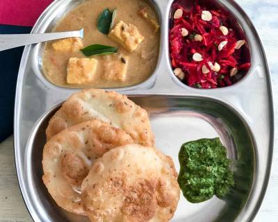 Everyday Meal Plate : Malabar Ney Pathiri, Paneer Kurma & Beetroot Salad