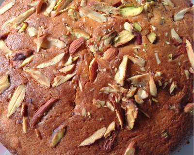 Eggless Whole wheat And Orange Almond Cake Recipe