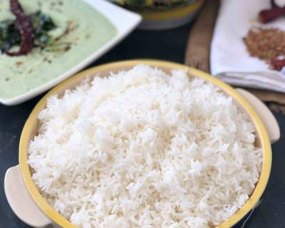 Steamed Rice Recipe - Pressure Cooker & Sauce Pan Methods