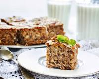 Eggless Date & Walnut Oatmeal Cake Recipe 