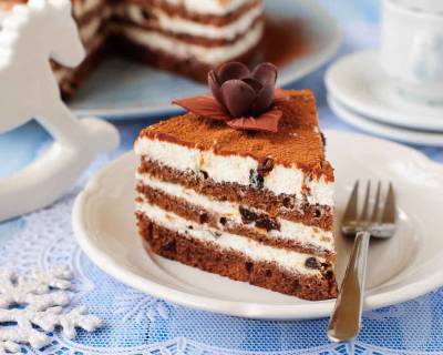 Eggless Layered Chocolate Cake Recipe With Mascarpone Cheese 