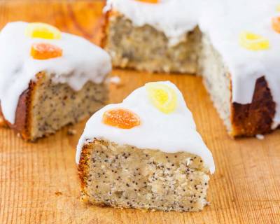 Eggless Lemon Poppy Seed Cake Recipe -Vegan Option