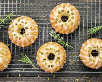 Lemon & Rosemary Cake with White Chocolate Glaze