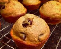 Spiced Pumpkin Oatmeal Muffin Recipe with Chocolate Ganache