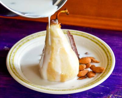 Creamy Coconut Poached Pears Recipe