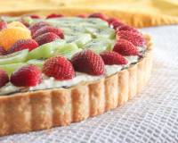 Eggless Cheesecake Recipe -  Topped with Tropical Fruits