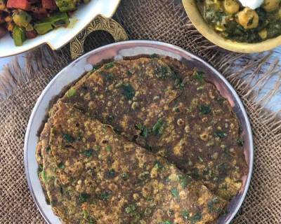 Palak Ragi & Oats Wheat Thepla Recipe - Healthy Diabetic Roti